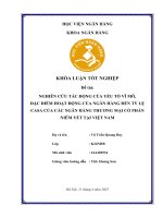 Khóa luận tốt nghiệp Ngân hàng: Nghiên cứu tác động của yếu tố vĩ mô, đặc điểm hoạt động của ngân hàng đến tỷ lệ CASA của các ngân hàng thương mại cổ phần niêm yết tại Việt Nam