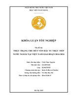 Khóa luận tốt nghiệp Kinh tế đầu tư: Thực trạng thu hút vốn đầu tư trực tiếp nước ngoài tại Việt Nam giai đoạn 2014 - 2024
