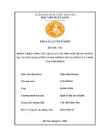 Khóa luận tốt nghiệp Kinh tế đầu tư: Hoàn thiện công tác quản lý các bên liên quan trong dự án ứng dụng công nghệ thông tin tại Công ty TNHH CNV Holdings