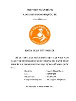 Khóa luận tốt nghiệp Kinh doanh quốc tế: Thúc đẩy xuất khẩu dệt may Việt Nam sang thị trường Hàn Quốc trong bối cảnh thực thi các Hiệp định thương mại tự do giữa hai quốc gia