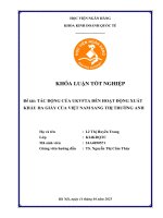 Khóa luận tốt nghiệp Kinh doanh quốc tế: Tác động của UKVFTA đến hoạt động xuất khẩu da giày của Việt Nam sang thị trường Anh