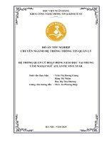 Khóa luận tốt nghiệp Công nghệ thông tin: Hệ thống quản lý hoạt động giáo dục tại Trung tâm ngoại ngữ Atlantic Five Star