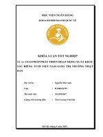Khóa luận tốt nghiệp Kinh doanh quốc tế: Giải pháp phát triển hoạt động xuất khẩu sầu riêng Việt Nam sang thị trường Nhật Bản
