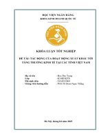 Khóa luận tốt nghiệp Kinh doanh quốc tế: Tác động của hoạt động xuất khẩu tới tăng trưởng kinh tế tại các tỉnh Việt Nam