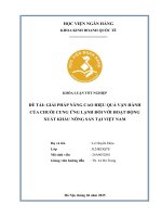 Khóa luận tốt nghiệp Kinh doanh quốc tế: Giải pháp nâng cao hiệu quả vận hành của chuỗi cung ứng lạnh đối với hoạt động xuất khẩu nông sản tại Việt Nam