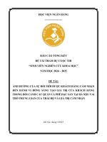 Đề tài nghiên cứu khoa học: Ảnh hưởng của sự đổi mới được khách hàng cảm nhận đến hành vi đồng sáng tạo giá trị của khách hàng trong bối cảnh các quán cà phê đặc sản tại Hà Nội: vai trò trung gian của thái độ khách hàng