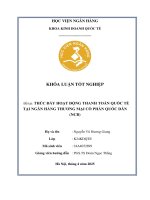 Khóa luận tốt nghiệp Kinh doanh quốc tế: Thúc đẩy hoạt động thanh toán quốc tế tại Ngân hàng Thương mại Cổ phần Quốc Dân (NCB)