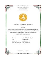 Khóa luận tốt nghiệp Tài chính: Hoàn thiện công tác phân tích tài chính khách hàng doanh nghiệp phục vụ hoạt động cho vay tại Ngân hàng Nông nghiệp và phát triển nông thôn Chi nhánh Chiêm Hóa - Tuyên Quang