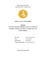 Khóa luận tốt nghiệp Kế toán kiểm toán: Kế toán tập hợp chi phí sản xuất và tính giá thành sản phẩm tại Công ty TNHH Việt Nam GISAN MOBILE