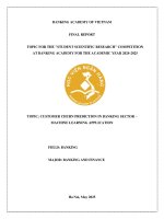 Đề tài nghiên cứu khoa học: Customer churn prediction in banking sector - machine learning application