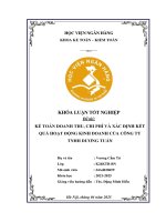 Khóa luận tốt nghiệp Kế toán kiểm toán: Kế toán doanh thu, chi phí và xác định kết quả kinh doanh của Công ty TNHH Dương Tuấn