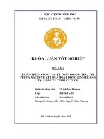 Khóa luận tốt nghiệp Kế toán kiểm toán: Hoàn thiện công tác kế toán doanh thu, chi phí và xác định kết quả hoạt động kinh doanh tại Công ty TNHH EZ TECH