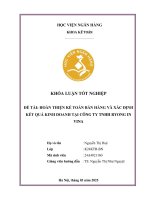 Khóa luận tốt nghiệp Kế toán kiểm toán: Hoàn thiện kế toán bán hàng và xác định kết quả kinh doanh tại Công ty TNHH RYONG IN VINA
