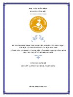 Đề tài nghiên cứu khoa học: Tác động của chi tiêu công tới trao quyền chính trị cho phụ nữ và bình đẳng giới