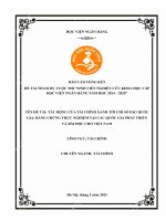 Đề tài nghiên cứu khoa học: Tác động của tài chính xanh tới chỉ số ESG quốc gia: bằng chứng thực nghiệm tại các quốc gia phát triển và bài học cho Việt Nam