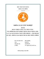 Khóa luận tốt nghiệp Tài chính: Hoàn thiện công tác phân tích tài chính doanh nghiệp trong hoạt động cho vay tại Ngân hàng TMCP Tiên Phong - Chi nhánh Hà Nội - Phòng giao dịch Trung hòa Nhân chính
