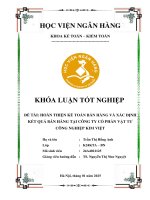 Khóa luận tốt nghiệp Kế toán kiểm toán: Hoàn thiện kế toán bán hàng và xác định kết quả bán hàng tại Công ty cổ phần vật tư công nghiệp Kim Việt