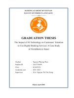 Khóa luận tốt nghiệp Ngoại ngữ: The impact of AI technology on customers’ intention to use digital banking services: a case study at VietinBank in Hanoi