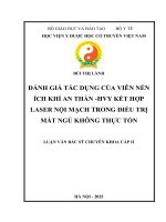 Đánh giá tác dụng của viên nén Ích khí an thần  hvy kết hợp laser nội mạch trong Điều trị mất ngủ không thực tổn