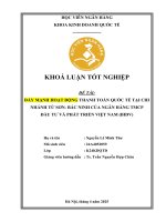 Khóa luận tốt nghiệp Kinh doanh quốc tế: Đẩy mạnh hoạt động thanh toán quốc tế tại Chi nhánh Từ Sơn - Bắc Ninh của Ngân hàng TMCP Đầu tư và Phát triển Việt Nam (BIDV)