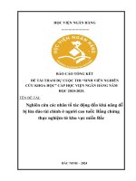 Đề tài nghiên cứu khoa học: Nghiên cứu các nhân tố tác động đến khả năng dễ bị lừa đảo tài chính ở người cao tuổi: Bằng chứng thực nghiệm từ khu vực miền Bắc