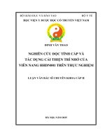 Nghiên cứu Độc tính cấp và tác dụng cải thiện trí nhớ của viên nang hhdn001 trên thực nghiệm