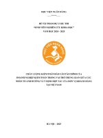 Đề tài nghiên cứu khoa học: Chất lượng kiếm toán báo cáo tài chính của doanh nghiệp kiểm toán trong vai trò trung gian giữa các nhân tố ảnh hưởng và ý định hợp tác của đơn vị khách hàng tại Việt Nam