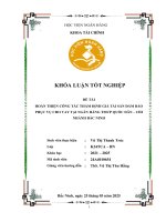 Khóa luận tốt nghiệp Tài chính: Hoàn thiện công tác thẩm định giá tài sản đảm bảo phục vụ cho vay tại Ngân hàng TMCP Quốc dân - Chi nhánh Bắc Ninh