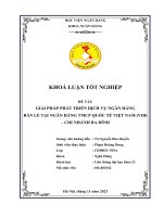 Khóa luận tốt nghiệp Ngân hàng: Giải pháp phát triển dịch vụ ngân hàng bán lẻ tại Ngân hàng TMCP Quốc tế Việt Nam (VIB) - Chi nhánh Ba Đình