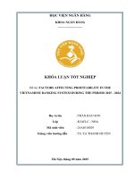 Khóa luận tốt nghiệp Ngân hàng: Factors affecting profitability in the Vietnamese banking system during the period 2015 – 2024