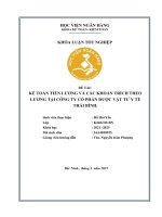 Khóa luận tốt nghiệp Kế toán kiểm toán: Kế toán tiền lương và các khoản trích theo lương tại Công ty cổ phần dược vật tư y tế Thái Bình