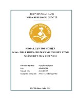 Khóa luận tốt nghiệp Kinh doanh quốc tế: Phát triển chuỗi cung ứng bền vững ngành Dệt may Việt Nam