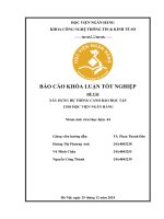 Khóa luận tốt nghiệp Công nghệ thông tin: Xây dựng hệ thống cảnh báo học tập cho Học viện Ngân hàng