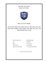 Khóa luận tốt nghiệp Ngân hàng: Phát triển hoạt động cho vay tiêu dùng tại Ngân hàng Nông nghiệp và phát triển nông thôn Việt Nam - Chi nhánh Thanh Trì - Hà Nội