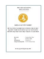 Khóa luận tốt nghiệp Ngân hàng: Nâng cao hiệu quả áp dụng chuẩn mực đạo đức nghề ngân hàng tại các ngân hàng thương mại Việt Nam: Thực trạng và giải pháp