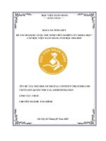 Đề tài nghiên cứu khoa học: The rise of digital content creators and Vietnam's quest for tax administration