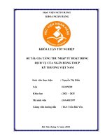 Khóa luận tốt nghiệp Ngân hàng: Gia tăng thu nhập từ hoạt động dịch vụ của Ngân hàng TMCP Kỹ thương Việt Nam