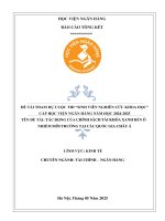 Đề tài nghiên cứu khoa học: Tác động của chính sách tài khóa xanh đến ô nhiễm môi trường tại các quốc gia châu Á
