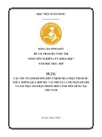 Đề tài nghiên cứu khoa học: Các yếu tố ảnh hưởng đến ý định mua thực phẩm dư thừa thông qua hộp mù: vai trò của cảm nhận rủi ro và giá trị cảm nhận rủi ro và giá trị cảm nhận trong bối cảnh tiêu dùng tại Việt Nam