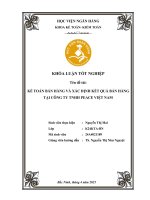 Khóa luận tốt nghiệp Kế toán kiểm toán: Kế toán bán hàng và xác định kết quả bán hàng tại Công ty TNHH PEACE Việt Nam