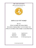 Khóa luận tốt nghiệp Kinh doanh quốc tế: Nâng cao hiệu quả hoạt động mua hàng nội địa phục vụ xuất khẩu tại Công ty Cổ phần Công nghệ và Giải pháp EMS