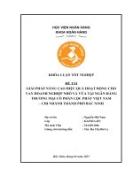 Khóa luận tốt nghiệp Ngân hàng: Giải pháp nâng cao hiệu quả hoạt động cho vay doanh nghiệp nhỏ và vừa tại Ngân hàng TMCP Lộc Phát Việt Nam - Chi nhánh Thành phố Bắc Ninh