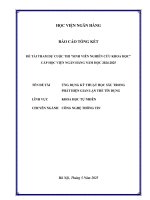 Đề tài nghiên cứu khoa học: Ứng dụng kỹ thuật học sâu trong phát hiện gian lận thẻ tín dụng