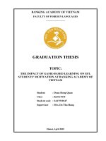Khóa luận tốt nghiệp Ngôn ngữ Anh: The impact of game-based learning on efl students’ motivation at Banking Academy of VietNam