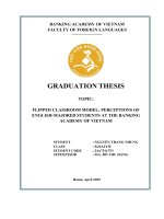 Khóa luận tốt nghiệp Ngoại ngữ: Flipped classroom model: perceptions of english-majored students at the Banking Academy of Vietnam