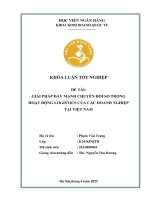 Khóa luận tốt nghiệp Kinh doanh quốc tế: Giải pháp đẩy mạnh chuyển đổi số trong hoạt động logistics của các doanh nghiệp Việt Nam
