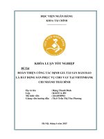 Khóa luận tốt nghiệp Tài chính: Hoàn thiện công tác định giá tài sản đảm bảo là bất động sản phục vụ cho vay tại Vietinbank Chi nhánh Thái Bình