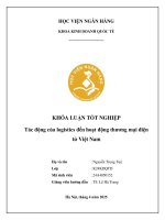 Khóa luận tốt nghiệp Kinh doanh quốc tế: Tác động của logistics đến hoạt động thương mại điện tử Việt Nam