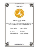 Khóa luận tốt nghiệp Kế toán kiểm toán: Kế toán bán hàng và xác định kết quả kinh doanh tại Công ty TNHH vật tư công nghiệp Hồng Phát