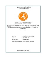 Khóa luận tốt nghiệp Tài chính: Giải pháp nâng cao hiệu quả sử dụng vốn kinh doanh tại Công ty TNHH Đầu tư thiết bị An Hưng